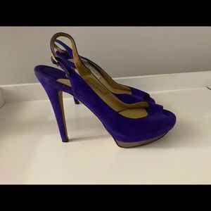 Jimmy Choi purple suite platform pumps size 38.5
